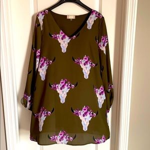 Boho Cow Skull dress